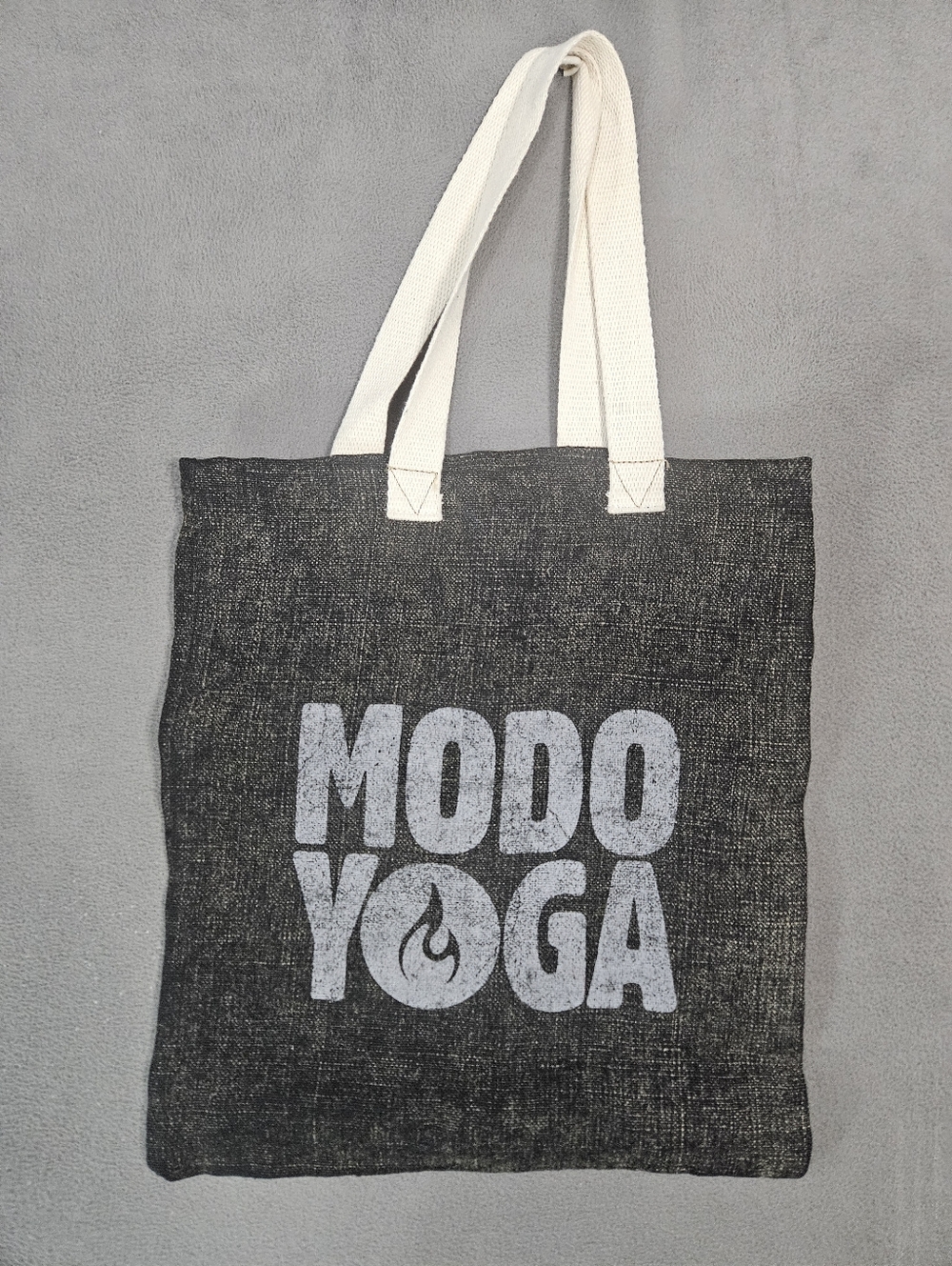 Modo Yoga canvas tote bag Gray Cotton Woven Boho